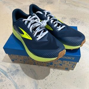 MENS BROOKS 110352 1D 411 CATAMOUNT RUNNING SHOES SIZE 9 MEDIUM BLUE/GREEN